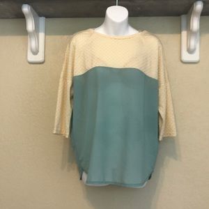 Teal and Cream with Silver Polka Dotted Shirt